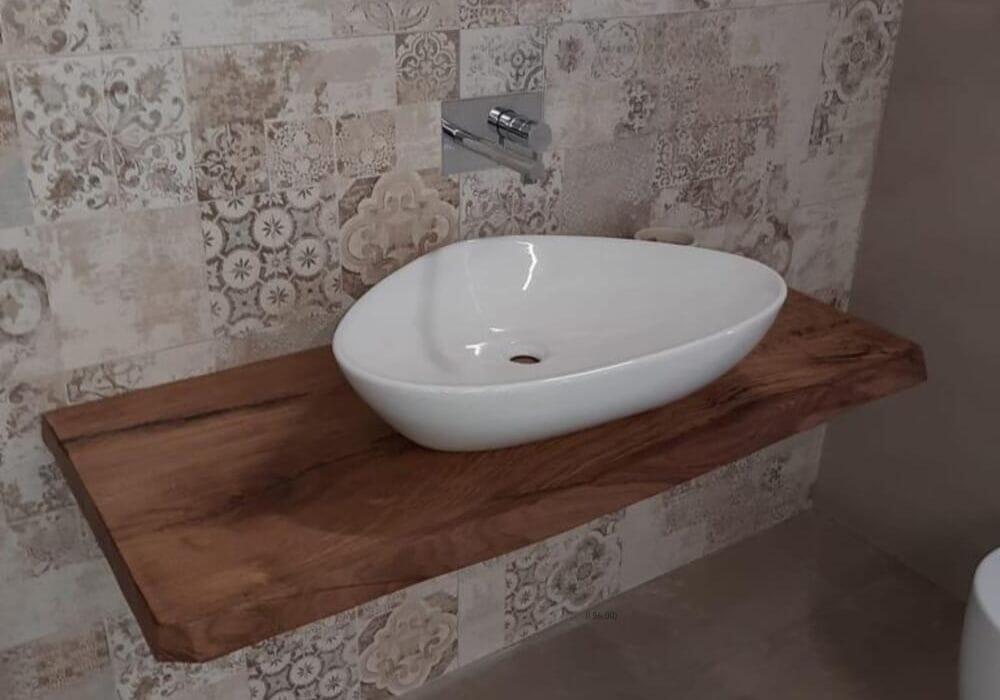 piano lavabo legno