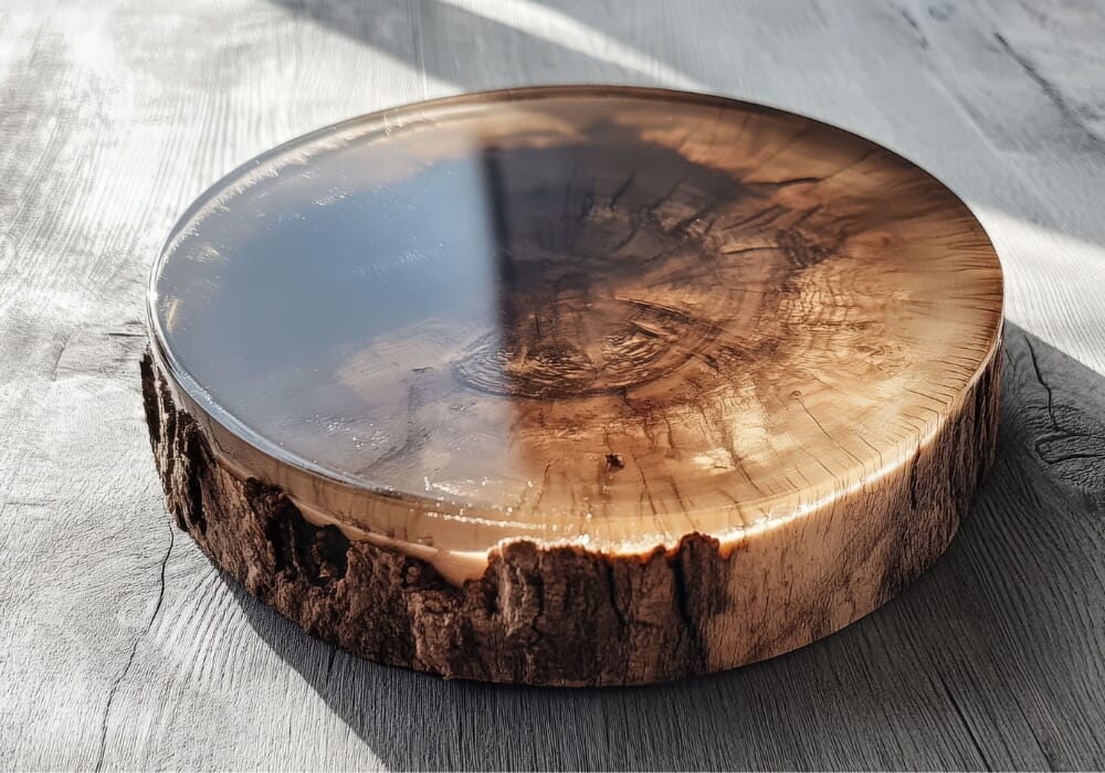 resina epossidica su legno